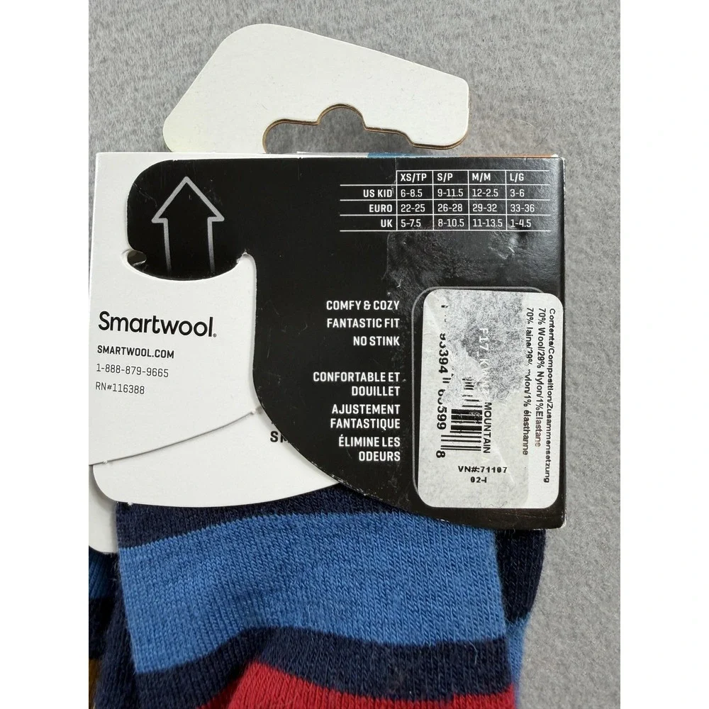 Smartwool Socks Kids Medium Multicolor Wintersport Merino Wool‎ Over Calf New